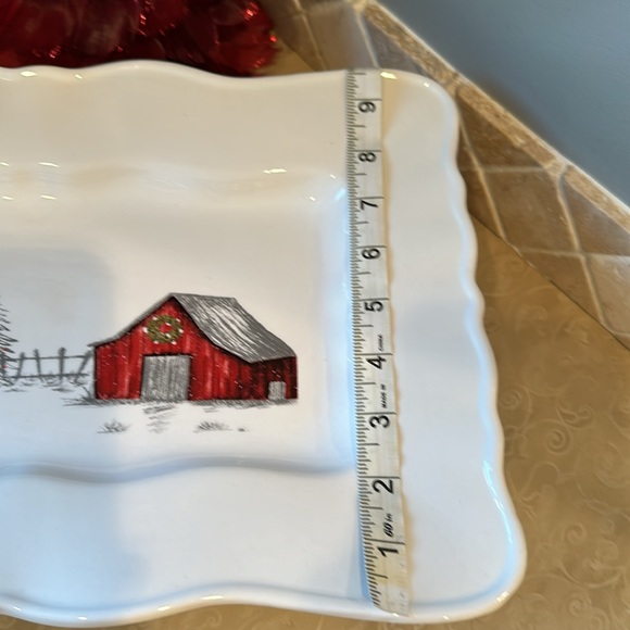 ⛄️Country Winter Scene Canister & Matching Serving Plate - Picture 8 of 10